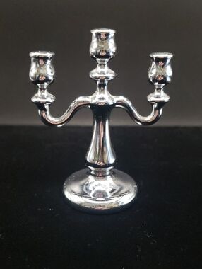 Umbra Miniature Candelabra Ring Holder, Cast Metal Chrome Finish